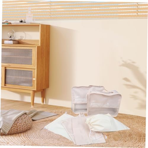 1 Set Travel Organizers Luggage Packing Cubes Versatile Suitcase Storage Bags for Clothes Shoes Accessories Durable Travel Essentials Set Beige - Image 6