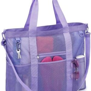 GYEUKHAM Mesh Beach Bag - Large Beach Tote Bag with Multiple Pockets for Family Beach Bag for Toys & Vacation Essentials