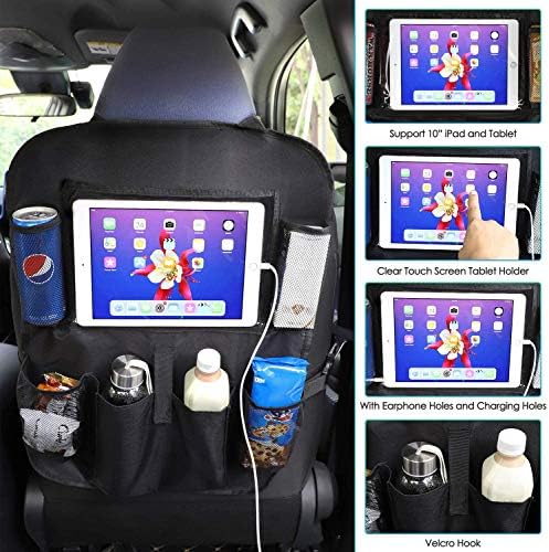Rightwell Car Seat Organiser 2 Pcs Back Seat Protector for Kids, Car Organiser Back Seat for up to 10" iPad, Kids Back Seat Organiser with 5 Pockets to Storage Toys, Books, Drinks - Image 7
