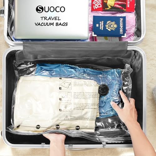 Vacuum Seal Bags for Travel with Rechargeable Pump, 18 Pack Carry on Compression Packing Bags for Luggage, Backpack and Suitcase, Space Saver Storage Organizer for Clothing Clothes - Image 5