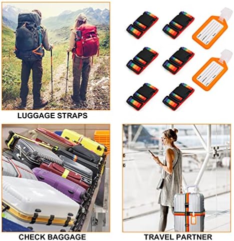 4 Pcs Luggage Straps, Adjustable Personalised Suitcase Straps with 2 Pcs Luggage Tags - Image 7
