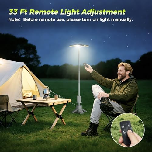 Telescopic Camping Lights Rechargeable 14000 mAh Led Multifunction Magnetic Lanterns Job Site Lighting Cordless Dimmable Camping Tent Lamp Portable Power Supply 6000LM IPX5 Waterproof (Space Gray) - Image 4