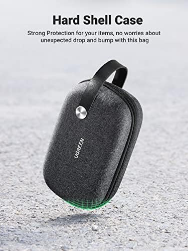 UGREEN Travel Accessories Bag, Portable Cable Organiser Travel Electronics Organiser Small Gadget Cable Bag Pouch, Hard Case for Charger Adapter Power Bank Hard Drive(Black) - Image 7