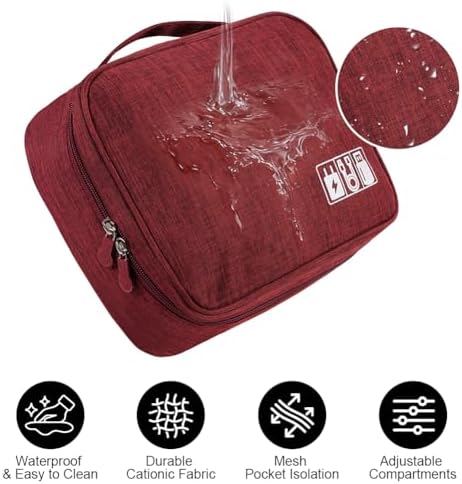 OFFCUP Travel Cable Organiser Bag, Portable Bag Electronics Organizer, Universal Large Capacity Travel Accessories for iPad, Cables, Chargers, Hard Drive, Power Bank, Game Cards (Gray) - Image 6