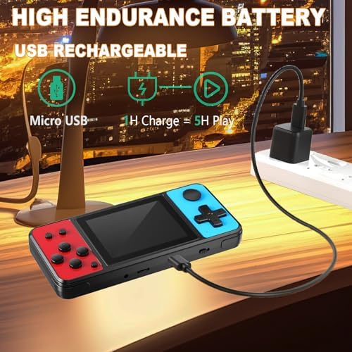 32 Bit Handheld Games for Kids Built-in 139 Video Games,3.0" IPS Screen Rechargeable Portable Arcade Gaming Player,Electronic Toys for Boys Girls Birthday Xmas Gift - Image 5