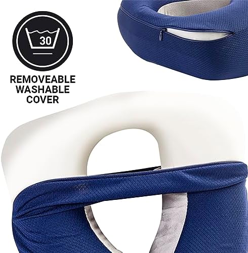 Go Travel Super Supportive & Ergonomic Memory Foam Dreamer Travel Neck Pillow (Light Blue) | Cushioned head & neck support for flights, coaches, cars and train journeys - Supportive & Ergonomic. Ref 481.101-LB. - Image 5