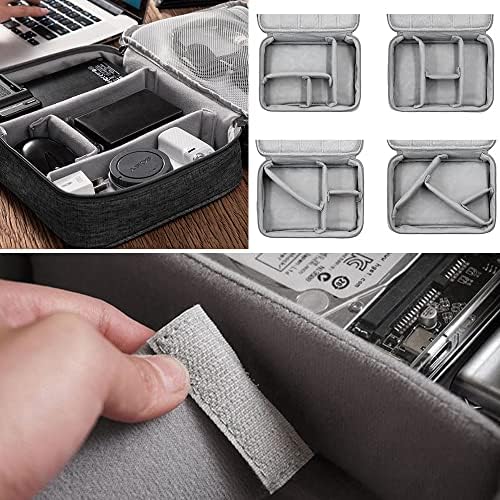 HCFGS Travel Cable Organiser Bag,Accessories Organizer Bag Extra Large 3-Layers Universal Carry Travel Gadget Bag for Power Bank, Data Cable (Black) - Image 3