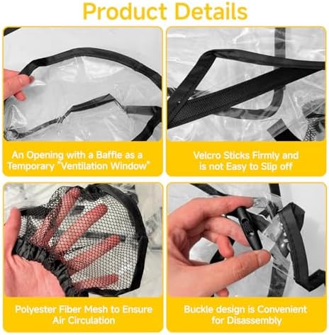 Universal Baby Car Seat Rain Cover, Waterproof Pram Rain Cover with Large Window for Quick Access, Side Ventilation, Easy Carry Protector for Newborn Infant Car Seats - Image 3