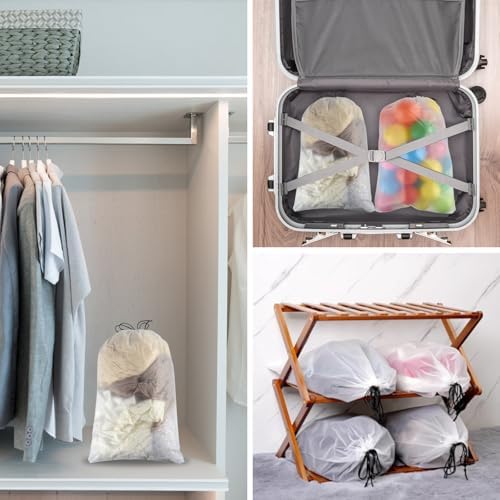 12 Pcs Shoe Bags for Travel PLULON Clear Drawstring Travel Shoe Bags for Packing Waterproof Dustproof Shoes Organizer Pouch Travel Accessories Shoe Storage Bag for Women Men Portable Travel Essentials - Image 7
