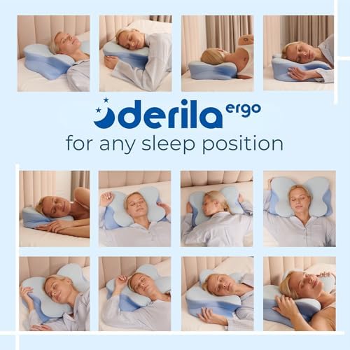 Derila ERGO Memory Foam Pillow. Cervical Neck Pillow for Back, Stomach & Side Sleeper. Butterfly Form Pillows for Neck and Shoulder, size 54x36x12cm - Image 4