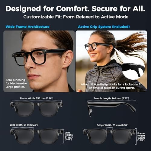 2026 Smart AI Glasses, 8MP 4K POV Camera, AI Assistant, HD Video, Voice Recorder, Meeting Transcriber, Translation, Open-Ear Bluetooth, Photochromic + Extra Blue Light Lenses for Travel & Vlogging - Image 9