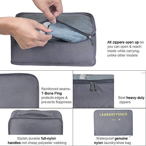 Vicloon Multifunction Packing Cubes - 8 PCS Organizer Packing Bags for Suitcase, Travel Essentials with Shoe Bag, Storage Accessories - Image 2