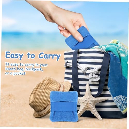 Anneome 2 Pcs Sand Removal Mitts Large and Extra Large Soft Coral Fleece Body Sand Cleaner Bags with Zipper for Beach Vacation Essentials Portable and Gentle for Family Outdoor Activities - Image 8