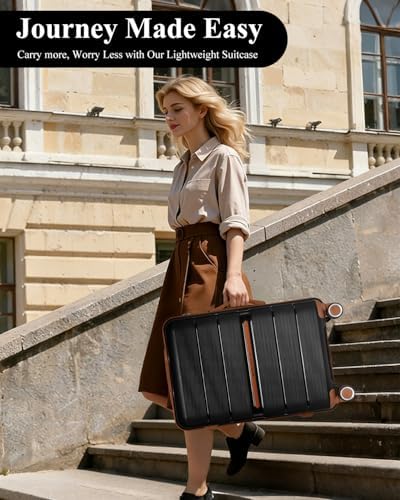 British Traveller 24" Medium Suitcase Lightweight Polypropylene Hard Shell Luggage Hold Check in Suitcase with 4 Wheels and Built-in TSA Lock(Black, 66cm 60L) - Image 7