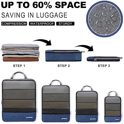 Compression Packing Cubes, Luggage Organiser Set, Extensible Suitcase Organiser, Packing Organisers for Suitcases, Packing Cubes for Travel or Home Storage - Image 2