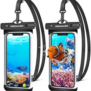 UNBREAKcable Waterproof Phone Case, 2-Pack IPX8 Universal Waterproof Phone Pouch Dry Bag for iPhone 17 16 15 14 13 12 11 Pro Max XR SE 2022 Samsung S25 S24 S23 S22 Ultra Huawei P70 Mate 70 up to 7"