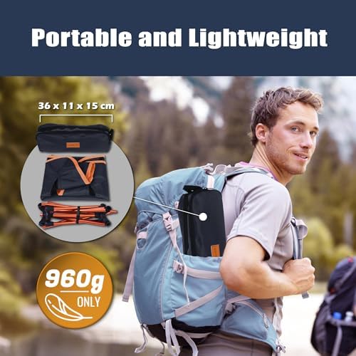 TREKOLOGY YIZI GO Camping Chair for Adult – Compact, Foldable, Lightweight 0.9 kg, 136 kg Capacity, Durable Aluminum, Quick Setup, Ideal for Backpacking, Beach, and Outdoor Adventures (Black) - Image 4