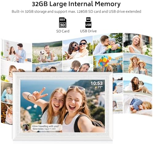 Frameo WiFi Digital Photo Frame 10.1 Inch - 1280x800 HD IPS Touch Screen Picture Frame Electronic, 32GB Memory, Auto Rotate, Wall Mountable, Digital PictureFrame for Sharing Photos and Videos - Image 4