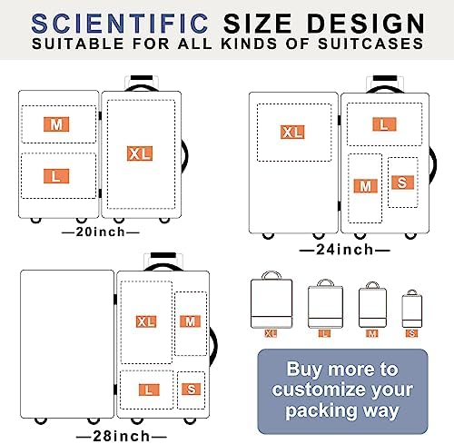 Compression Packing Cubes, Luggage Organiser Set, Extensible Suitcase Organiser, Packing Organisers for Suitcases, Packing Cubes for Travel or Home Storage - Image 5