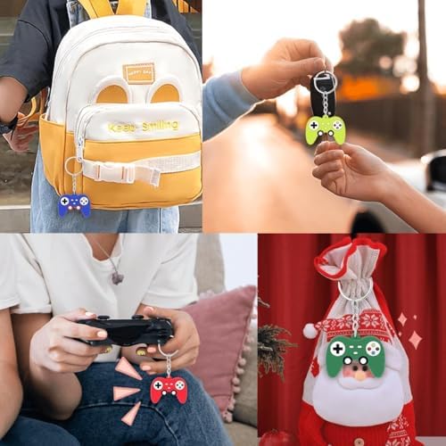 Gaming Keyrings - 4pcs Gaming Party Bag Fillers Supplies Keychains,Gaming Controller Keyrings,Game Handle Pendant Keyring Decorations for Party Bags Teenager Boys Kids Gifts,Kids Party Favors Supplies - Image 5
