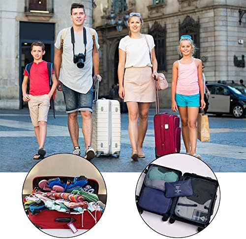 OSDUE Packing Cubes for Suitcase, 8 PCS Travel Organiser Packing Bags Lightweight Waterproof Luggage Packing Organizers for Clothes Shoes, Travel Accessories, Navy Blue - Image 8