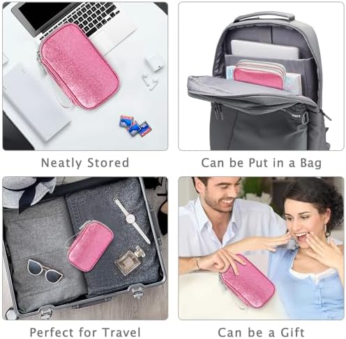Travel Cable Organiser Bag,Double Layer Tech Pouch for Charger,Lightweight Carry Case Travel Essentials Gadget Bags for Business Trip,Office & Daily Use,Accessories Storage Cable Bag - Image 7