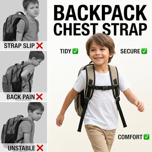 Adjustable Backpack Chest Strap, Secure Fit, Prevents Slipping, Outdoor Travel Accessory, Black, 2cm Width - Image 5