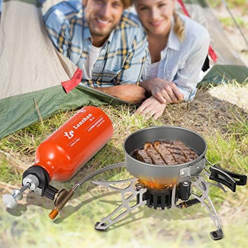 Camping Multi Fuel Oil Stove with 500ml Gasoline Fuel Bottle and 9-Plate Camp Stove Windscreen Windshield for Diesel Alcohol - Image 7