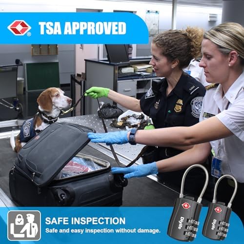 Diyife TSA Approved Luggage Locks with Flexible Steel Cable, Easy to Set up | 3-Digit Combination Suitcase Locks, Small Padlocks with Code for Travel, Bag, Backpack, Zinc Alloy Body (Black, 2 Pack) - Image 4