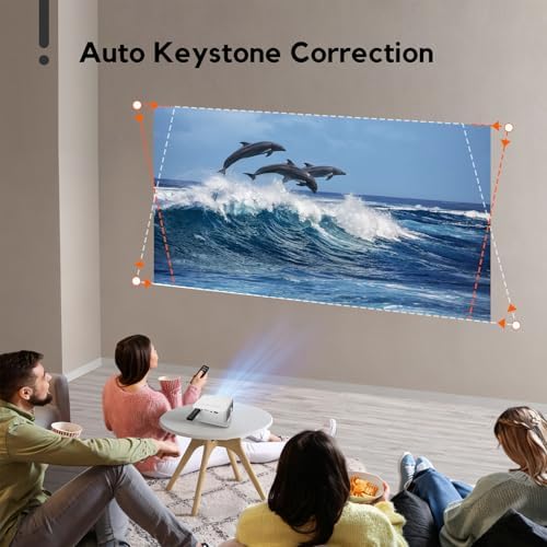 Mini Projector, AKIYO O1 2026 Upgraded 15000Lumen Projector, 360° Rotating, Auto Keystone, 50% Zoom, Portable Projectors 1080P Full HD Supported, Compatible with iOS/Android/TV Stick/HDMI/USB/Switch - Image 6