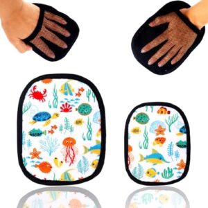 lasuroa 2pcs Beach Sand Removal Bags, Quick Dry & Reusable Sand Wipe Off Mitts for Kids Adults Women, Must-Have Beach Essentials for Travel Vacation Summer Volleyball Sandbox Activities