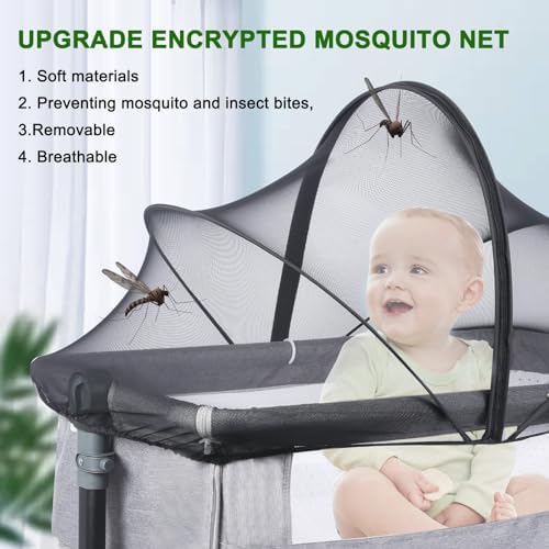 Fine Mesh Mosquito Net with Silent Zipper for Baby Travel Cot, Black | Smooth Noiseless Zipper Enables Easy Access, Quick To Assemble, Tightly Woven Mesh Blocks Insects - Image 6