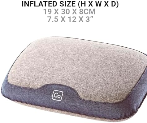 Go Travel Fusion Neck Pillow - Dual Foam & Air, Head & Back Rest, Grey | Cushioned head, neck support for long airplane flights, coaches, cars and train journeys. Ref 478.101. - Image 7