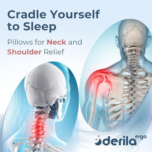 Derila ERGO Memory Foam Pillow. Cervical Neck Pillow for Back, Stomach & Side Sleeper. Butterfly Form Pillows for Neck and Shoulder, size 54x36x12cm - Image 2