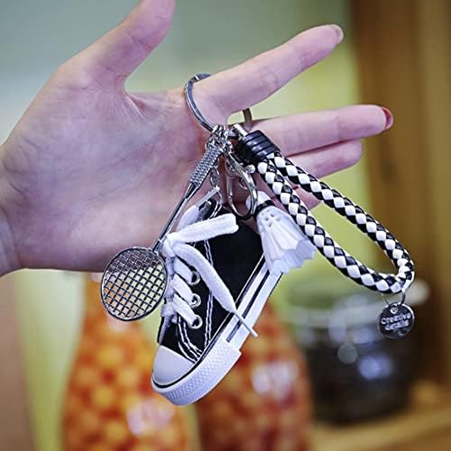 JZK 12x Mini sneakers keychains, canvas shoes keyrings for party favours, birthday party giveaways for boys girls, backpack key chains, graduation party favours, children party keepsakes - Image 3