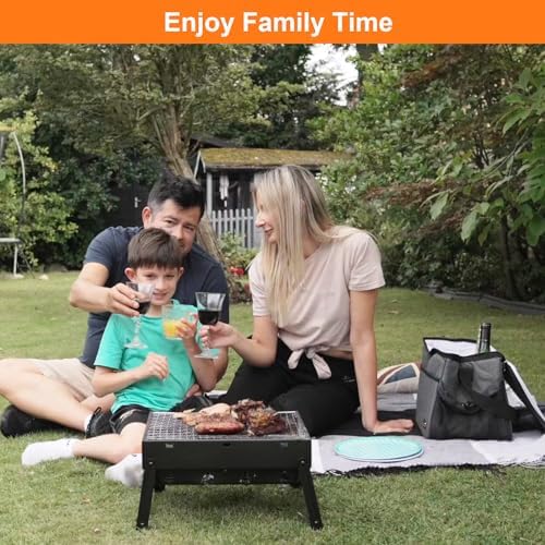 BBQ Barbecue Grill, Portable Foldable Charcoal Grill for Outdoor, Stainless Steel BBQ Tabletop Smoker for Picnic, Garden, Terrace, Camping, Travel, Hiking - Image 6