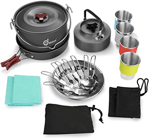 Odoland Camping Cookware Kit for 3-4 People Portable Stainless steel Cooking Set for Camping, Backpacking, Outdoor Cooking and Picnic - Image 9