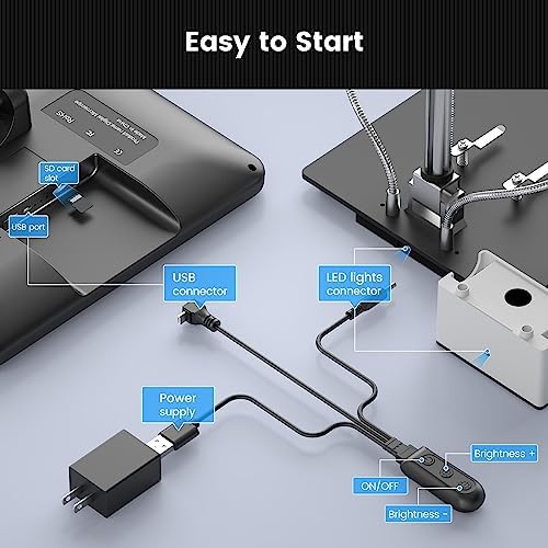 Andonstar AD210 10.1 Inch LCD Digital Microscope for Adults, Soldering and Coin Inspection, Electronics Repair, Biological Slides Kit, 32G Card - Image 7