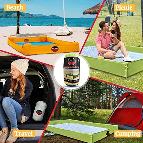Sandproof Beach Blanket - Oversize Large Outdoor Picnic Blanket for Beaches & Camping - Portable Family Beach Blanket Waterproof Sandproof for Parks, Travel, Vacation Essentials(Orange) - Image 7