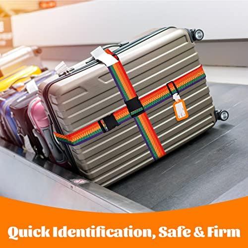 4 Pcs Luggage Straps, Adjustable Personalised Suitcase Straps with 2 Pcs Luggage Tags - Image 5