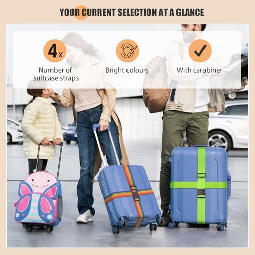 4 Pcs Luggage Straps, Adjustable Suitcase Straps, Heavy Duty Luggage Straps for Suitcase, Thickened Suitcases Strap Suitcase Belts, Travelling Luggage Accessories (Blue) - Image 4