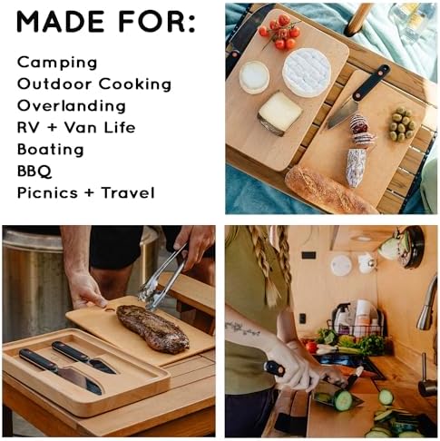 FULL WINDSOR - MagKnives Magnetic Camping Chopping Board and Knife Set - Portable Camping Kitchen Prep Kit with 2 Wood Cutting Boards, 6" Chef Knife, 3.5" Utility Knife, Carry Bag for Outdoor Cooking - Image 6