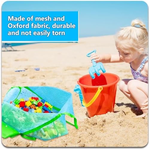 YUNYU 2-Piece Beach Play Set - Premium Sand Storage Organizer with Net, Durable Foldable Carryall for Sandpit Toys, Family Holidays & Outdoor Vacations - Image 3