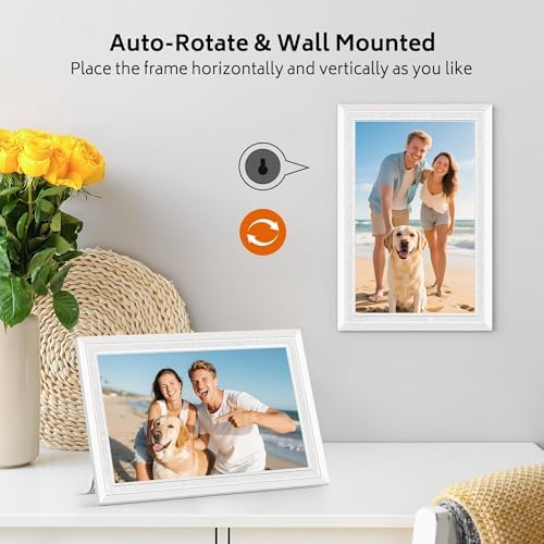 Frameo WiFi Digital Photo Frame 10.1 Inch - 1280x800 HD IPS Touch Screen Picture Frame Electronic, 32GB Memory, Auto Rotate, Wall Mountable, Digital PictureFrame for Sharing Photos and Videos - Image 6