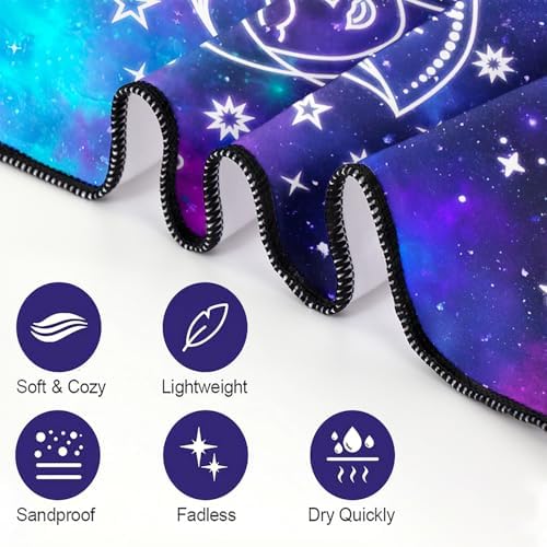 Virgo Zodiac Sign Beach Towel for Astrology Fans, Extra Large 180x90 cm 250GSM Microfibre, Sand Free Quick Dry, Ideal Vacation Gifts with Carry Bag for Pool Cruise Camping - Image 6