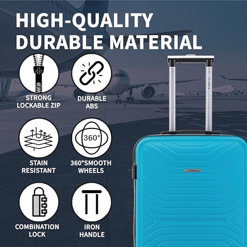 55x35x20 Cabin Suitcase Carry on Suitcase Hard Shell Hand Luggage Cabin Bag Case Approved For Ryanair EasyJet 2 Small Fits 8kg 10kg 35 Litre Capacity + 3 Digit Lock + Telescopic Handle Cabin Luggage - Image 5
