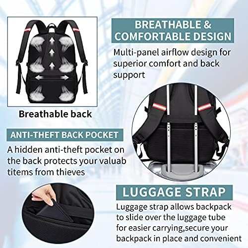 Extra Large 50L Travel Laptop Backpack for Men,Lunch Backpack 17 Inch Anti-Theft Business Work Bag with USB Charging Port,Water Resistant Big Computer Rucksack for Men Women College School Gift Grey - Image 7