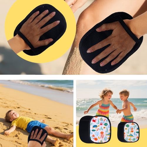 lasuroa 2pcs Beach Sand Removal Bags, Quick Dry & Reusable Sand Wipe Off Mitts for Kids Adults Women, Must-Have Beach Essentials for Travel Vacation Summer Volleyball Sandbox Activities - Image 7