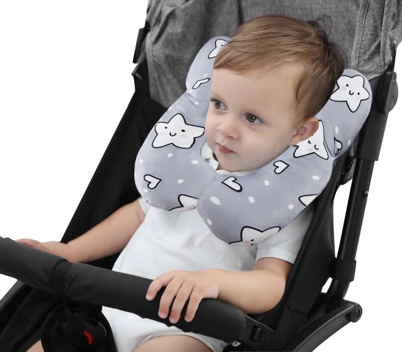 Baby Travel Pillow Infant Head Neck Support Pillow Cushion Newborn Pushchair Car Seat Neck Pillow Safety Baby Headrest Travelling Sleeping Pillow for Pram, Stroller, Car Seat, Airplane, Train, Bus - Image 2
