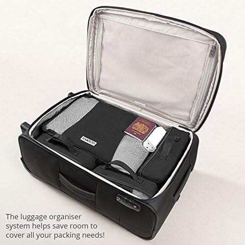 Savisto Packing Cubes 6 Piece Set, Durable & Lightweight Travel Essentials For Suitcases - Includes 1 XL, 2 L, 2 M, 1 S - Available in 8 Stylish Colours - Black - Image 3